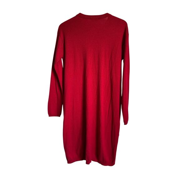 J. Jill Women's Red Polyester Wool Blend Triple Button Long Cardigan Duster S - Picture 2 of 6